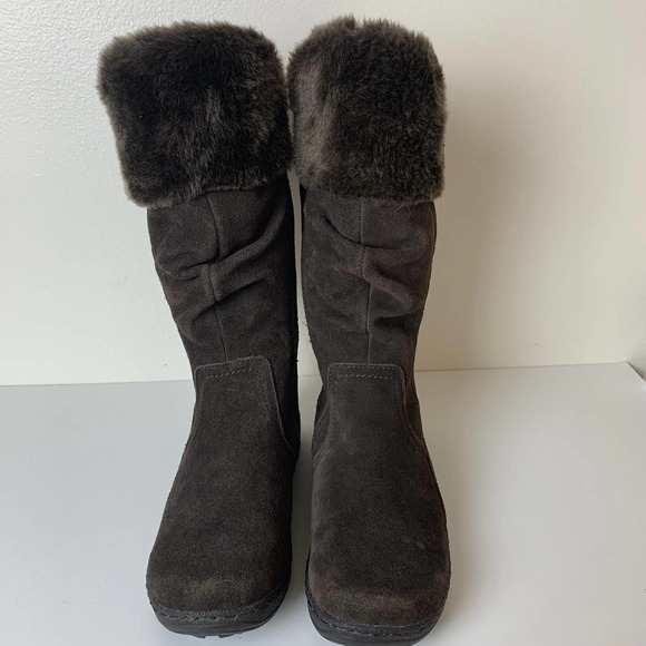 Naturalizer Womens Faux Fur Lined Side Zip Brown Suede Boots Size 7.5 - Picture 4 of 12